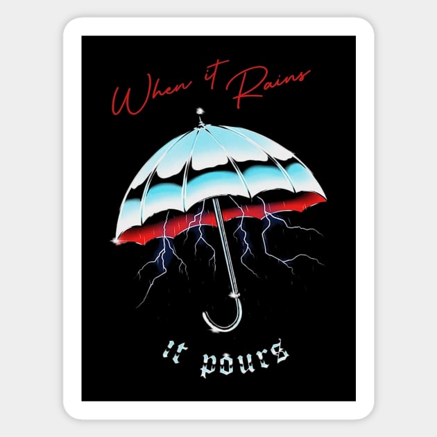 Rain Pours Sticker by OlyGhenDan